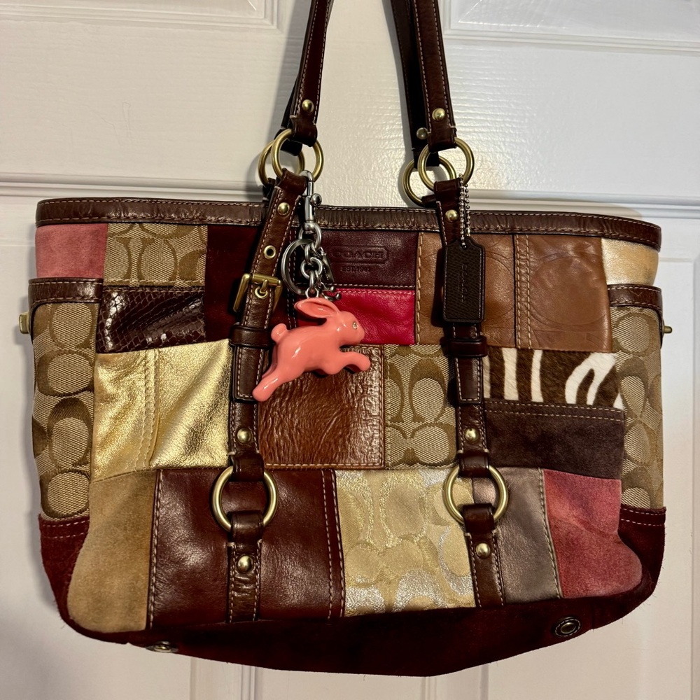 Vintage 2006 Coach Eva Patchwork Leather Tote Shoulder Bag Rare - Picture 15 of 16